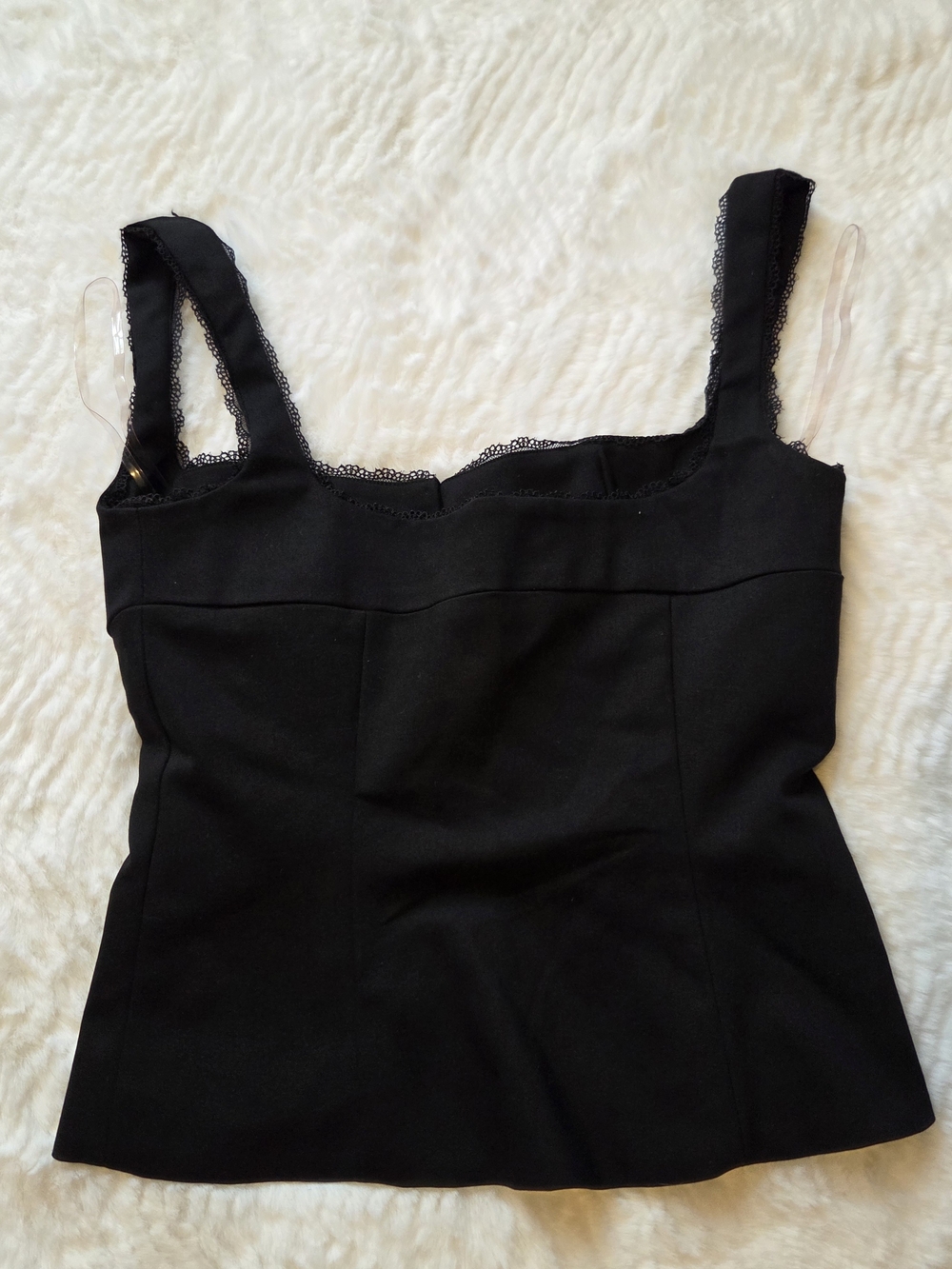 House of CB Noura Black Lace-Trim Button Front Crop Top - Picture 9 of 13